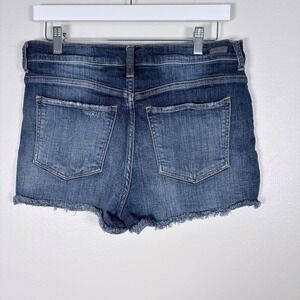 SP Black Label Womens High Rise Distressed Denim Shorts Dark Wash Size L